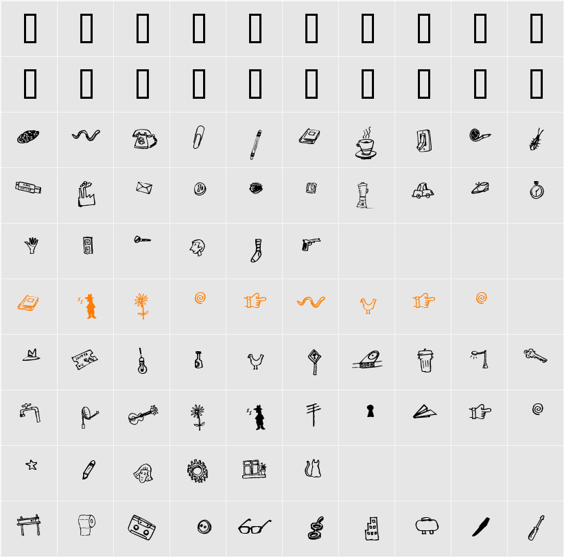 manita dingbats Character Map