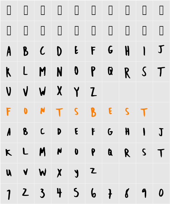EmileeCaps Character Map