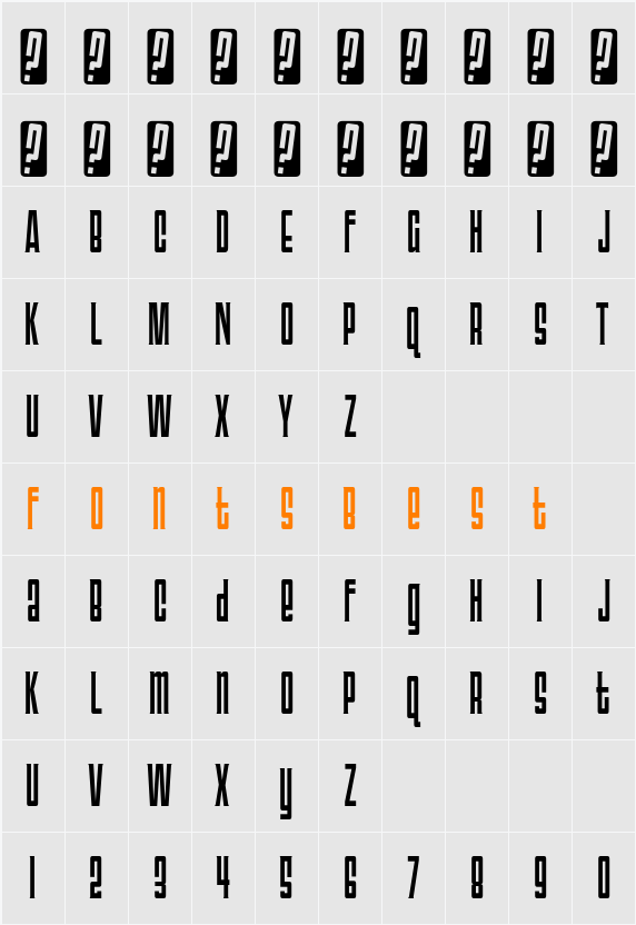 Triac SeventyOne Character Map