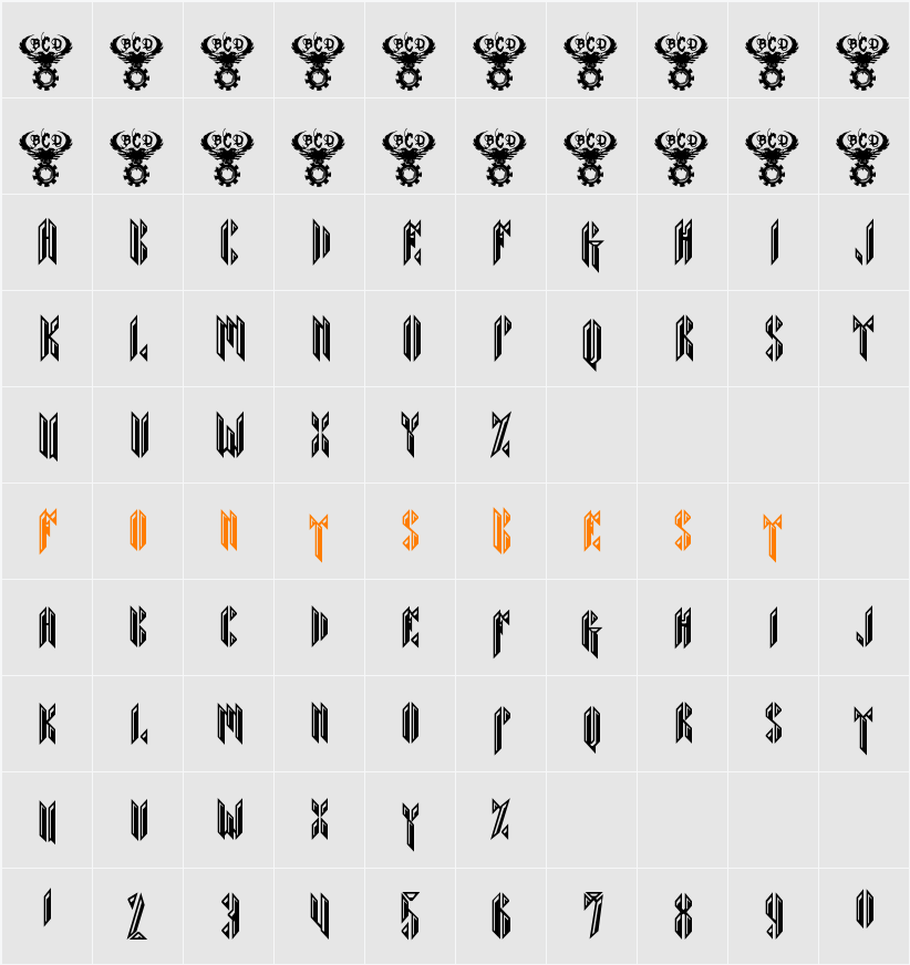 Sarcophagus Character Map