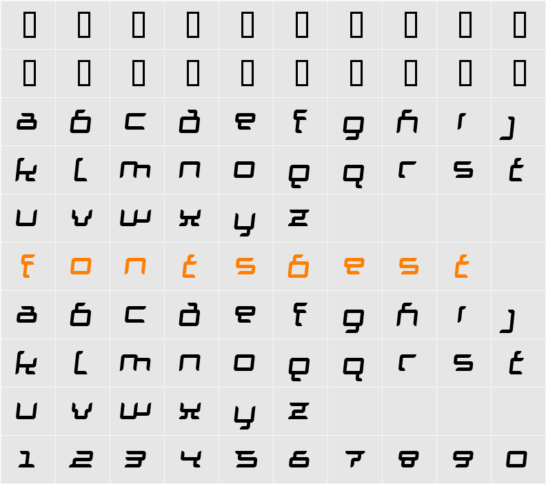 Granolae Character Map