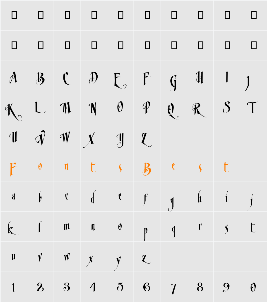 LHFMirage Character Map