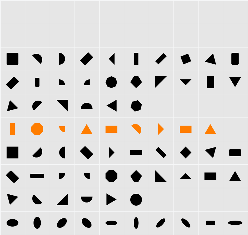 Shape Blocks Solid Character Map