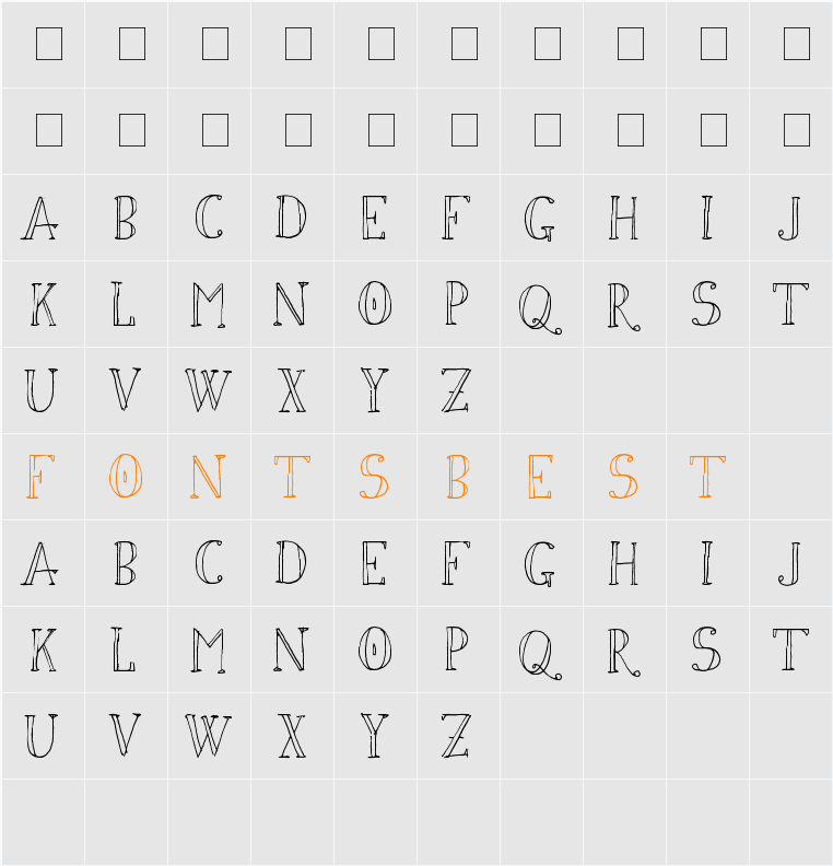 Simon Script Character Map