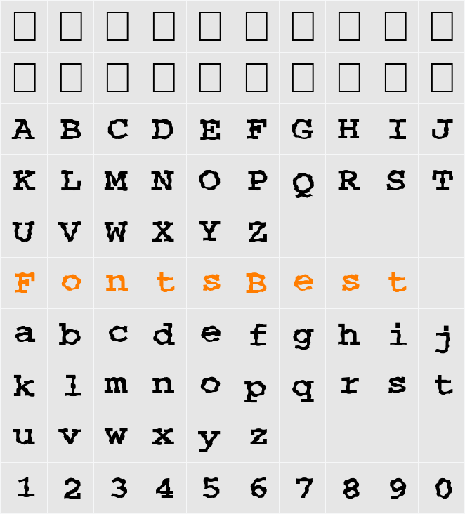 FZ DIGITAL 3 WAVEY Character Map