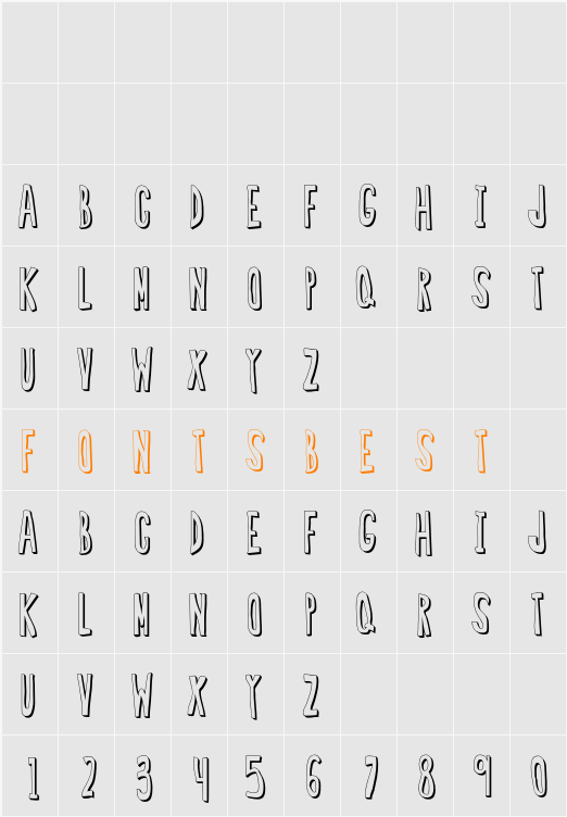 Regular Font Character Map