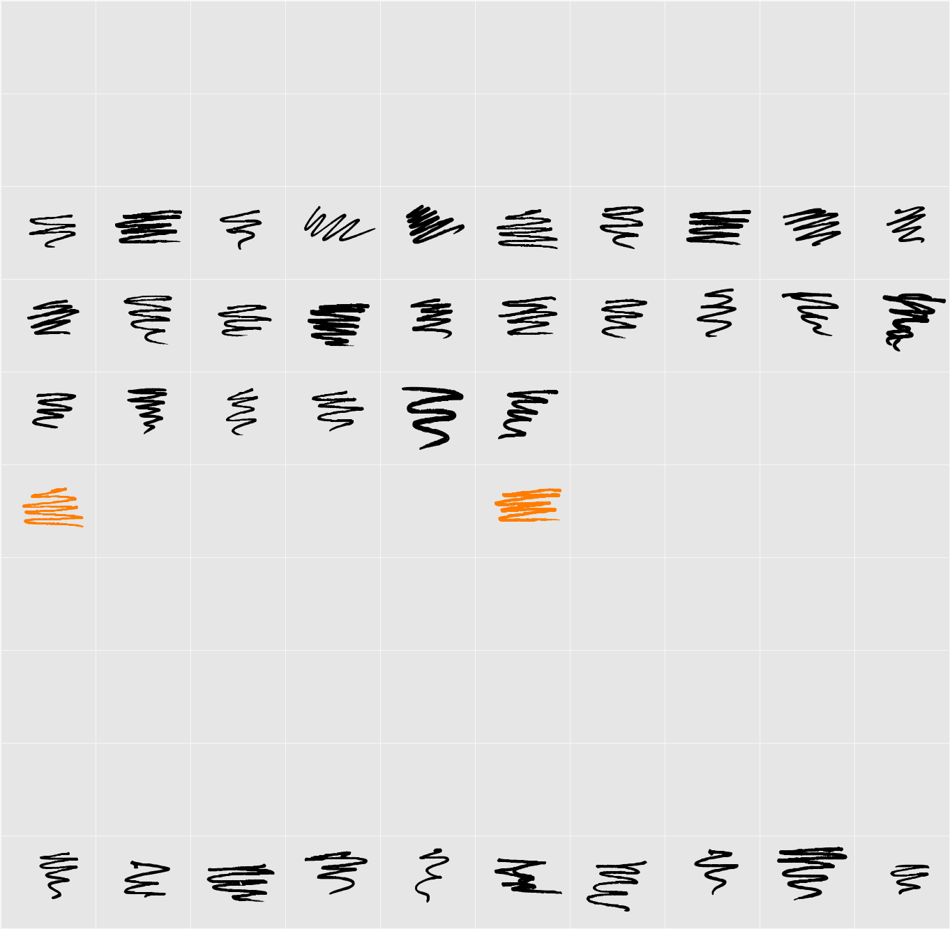 Marker Scribbles Character Map