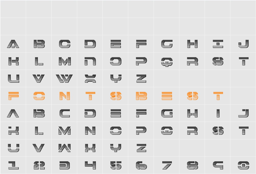 7th Service Chrome Character Map