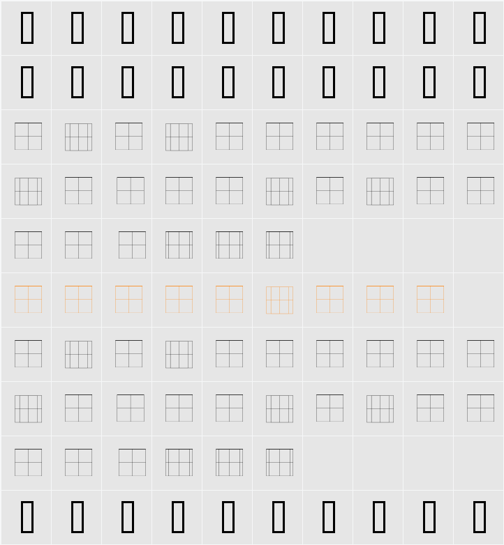 Koch Quadrat Guides Character Map