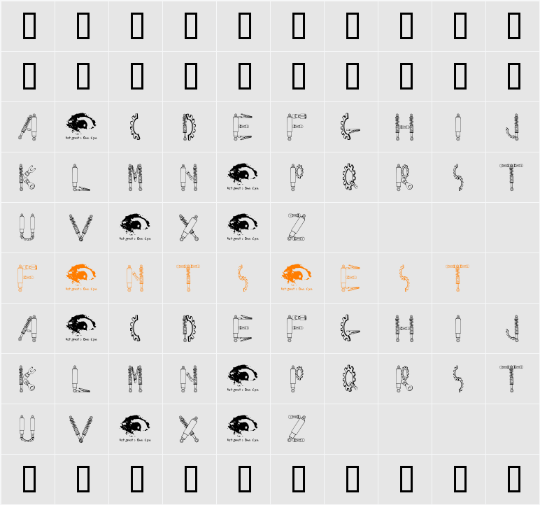 Rusted MachineSW Character Map