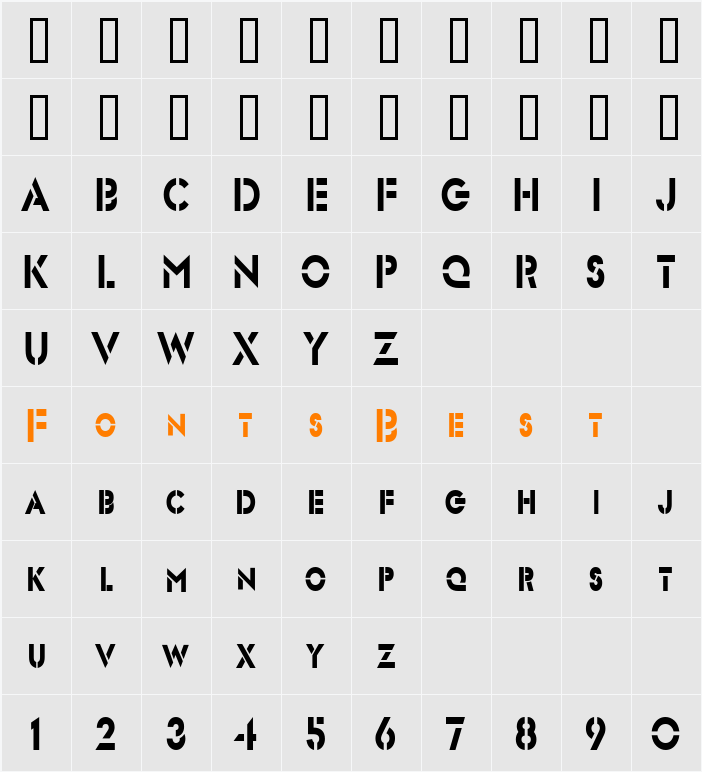 Templett S Condensed Character Map