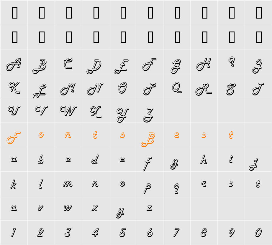 Harlow Character Map