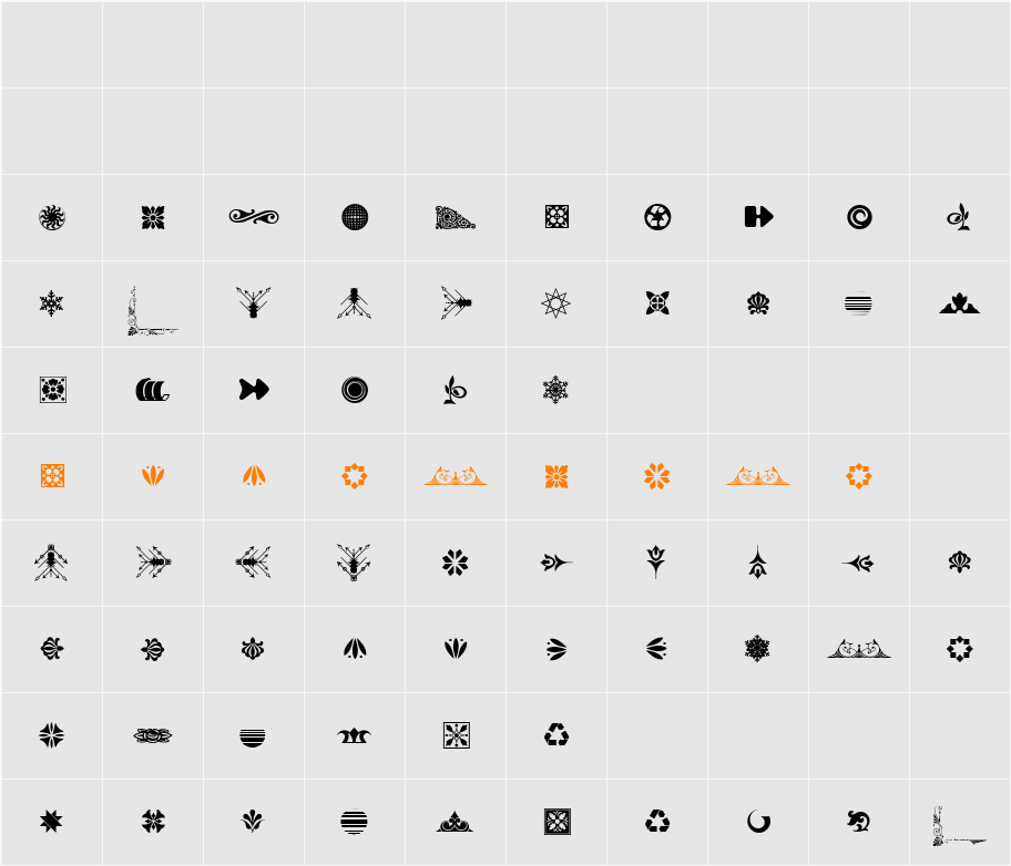 Soft Ornaments Eighteen Character Map