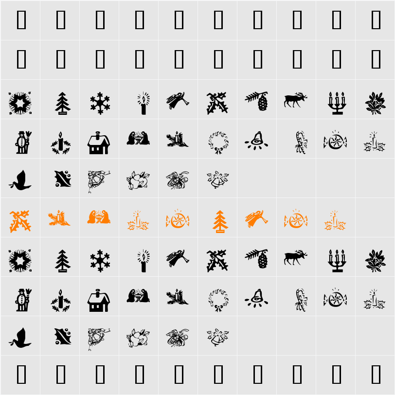 KR Christmas Time 2 Character Map