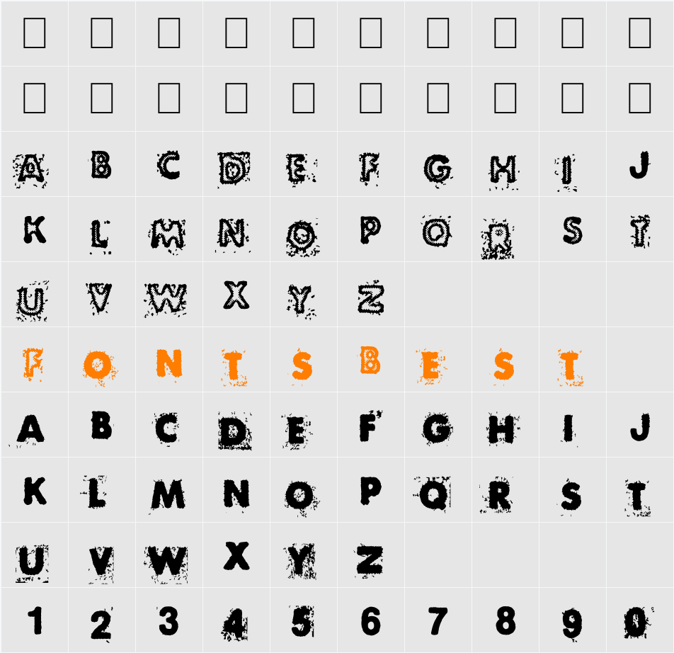 BlackNdot Character Map