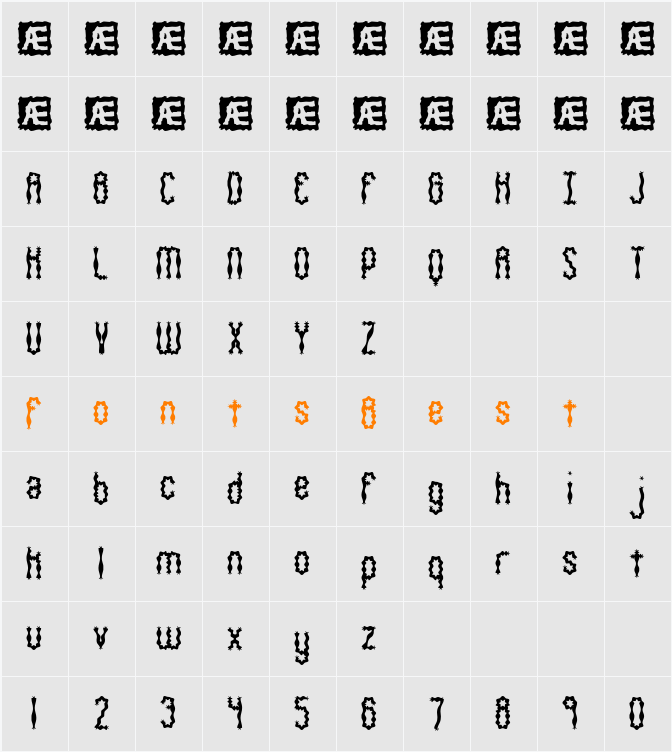 Wiggly Squiggly BRK Character Map