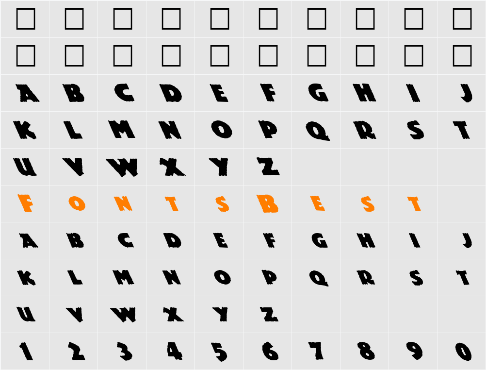 FZ JAZZY 24 LEFTY Character Map