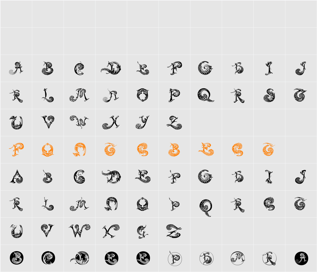 SchnoerkelCaps Character Map