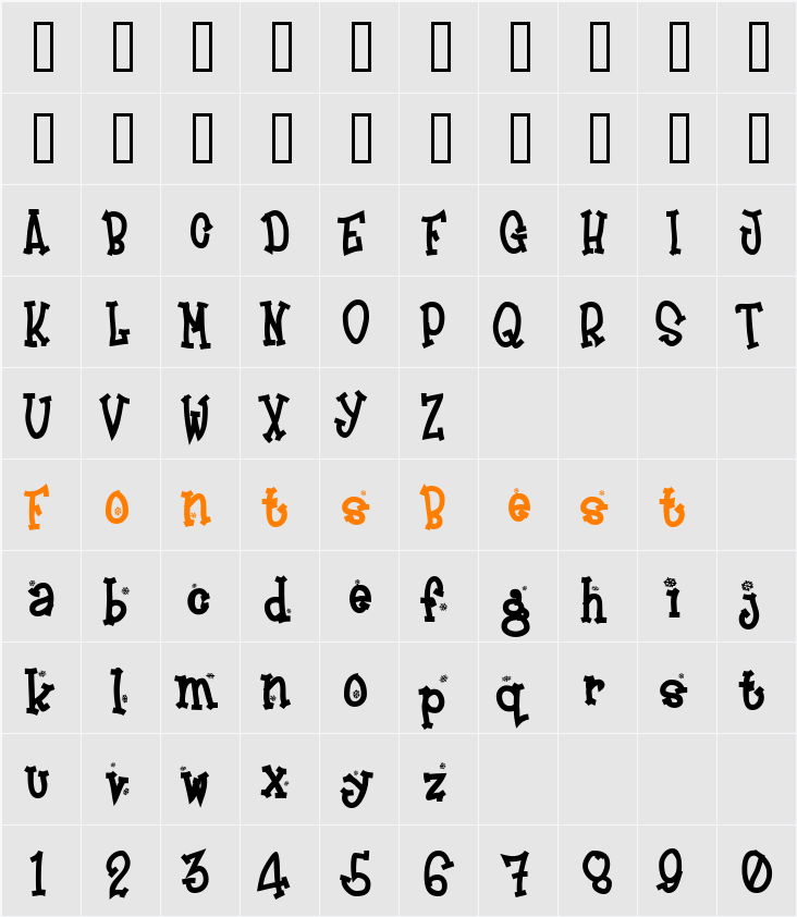 Frosty Character Map