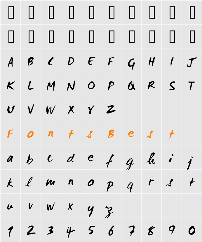 WC Mano Negra Bta Character Map
