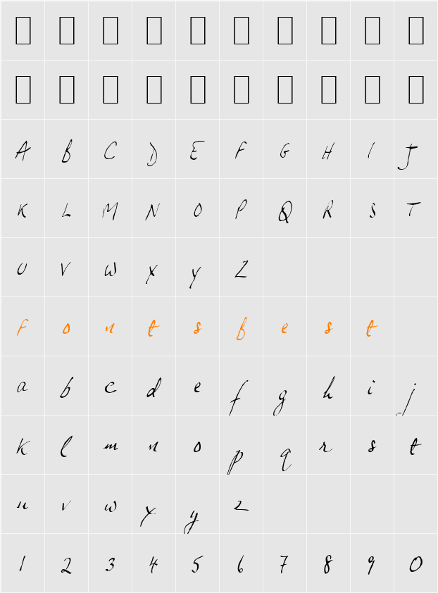 JP Hand Character Map