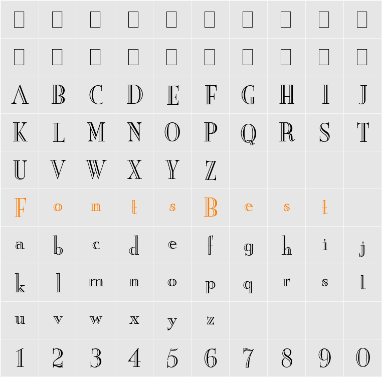 443-CAI978 Character Map