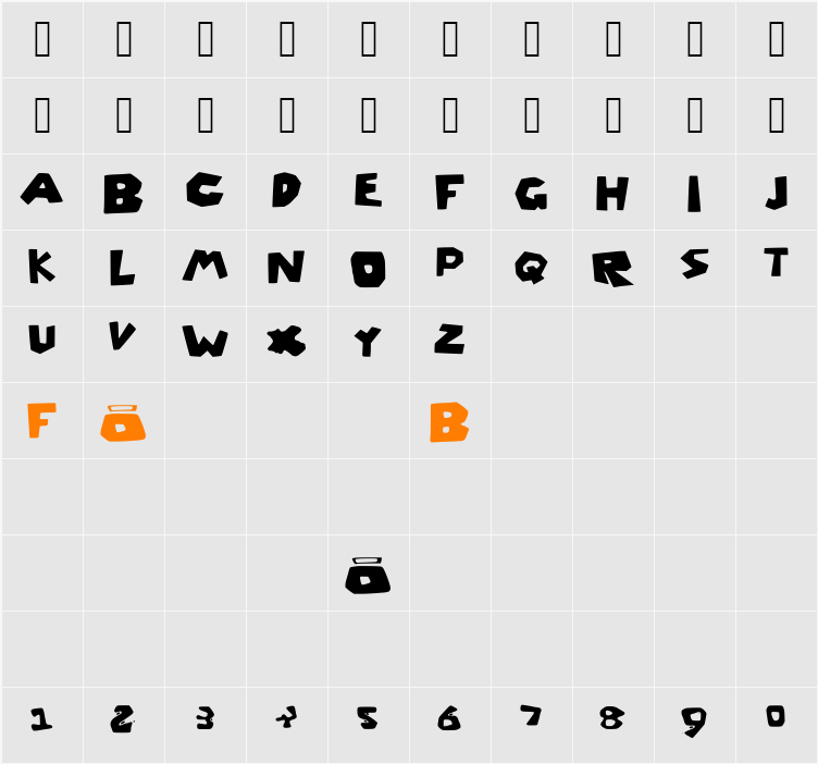 Roblox_Font Character Map