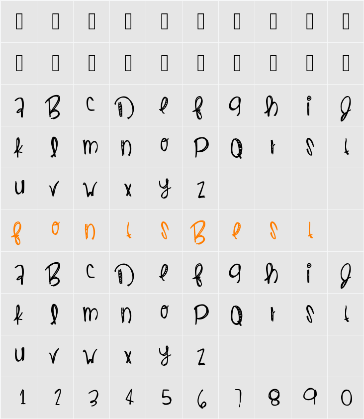 DirtyPop Character Map