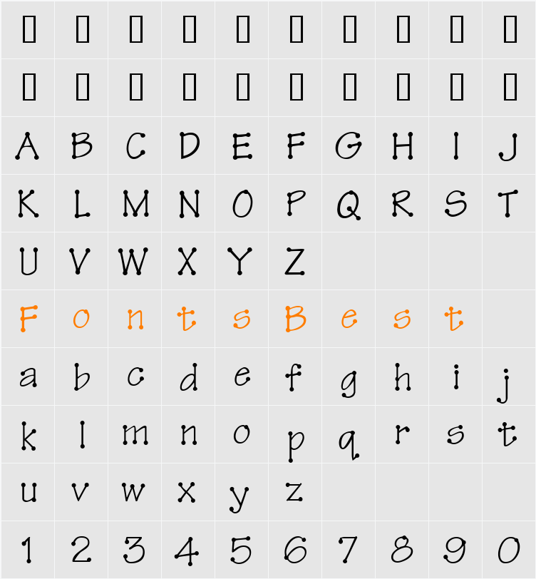 TinkerToy Character Map