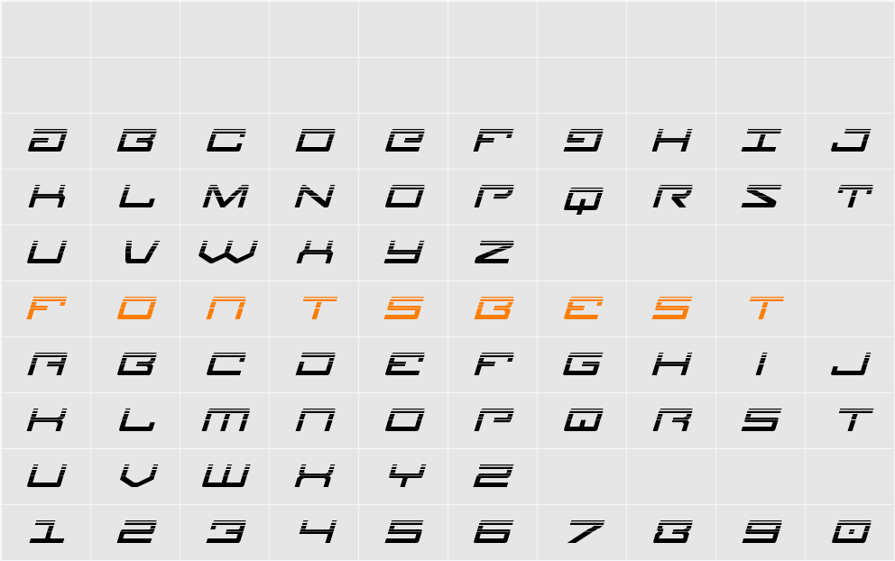 Legion Halftone Italic Character Map
