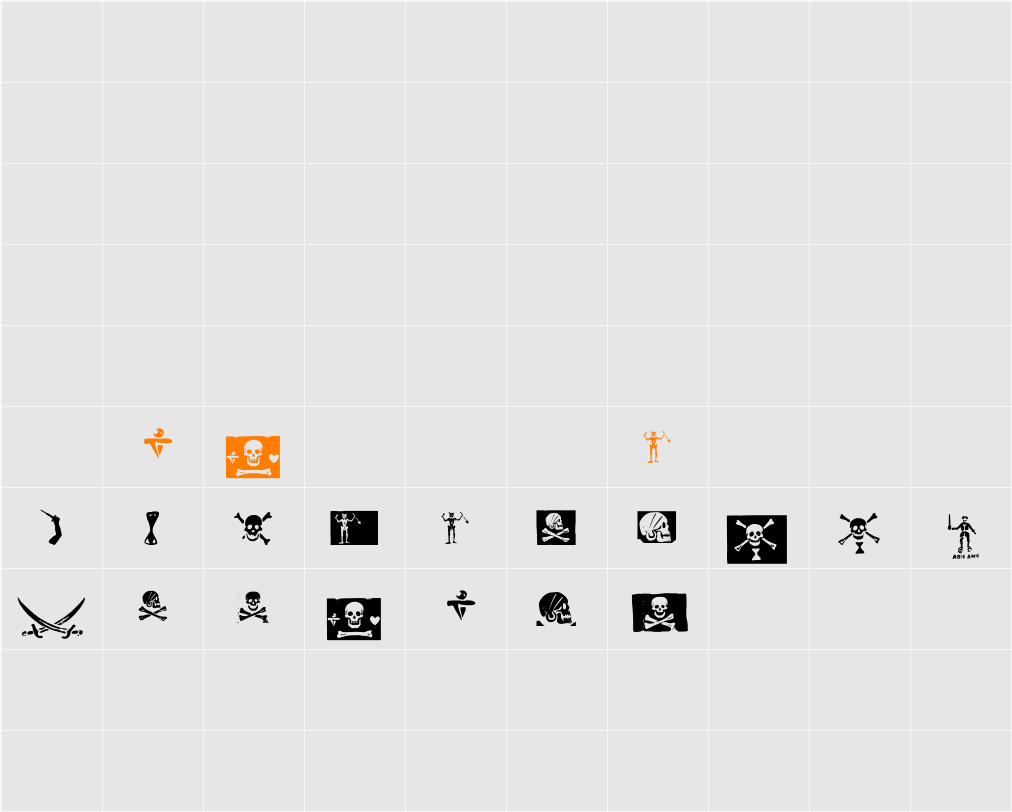 pirates pw Character Map