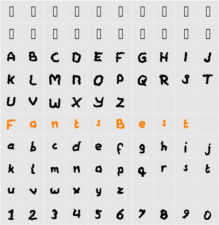 Wobbly Character Map