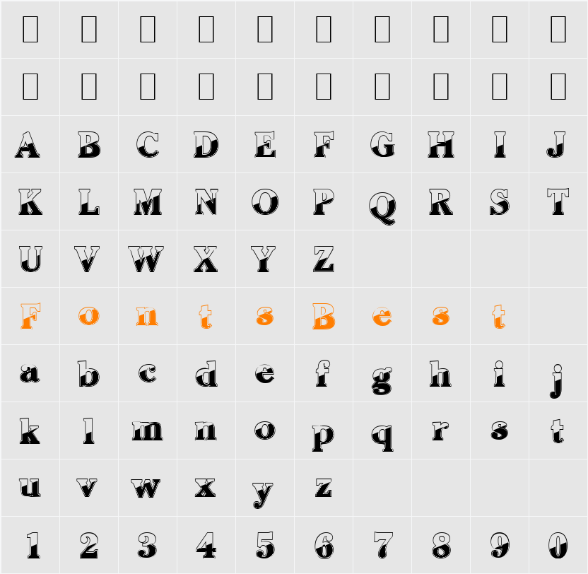 High Head Blues 1 Character Map