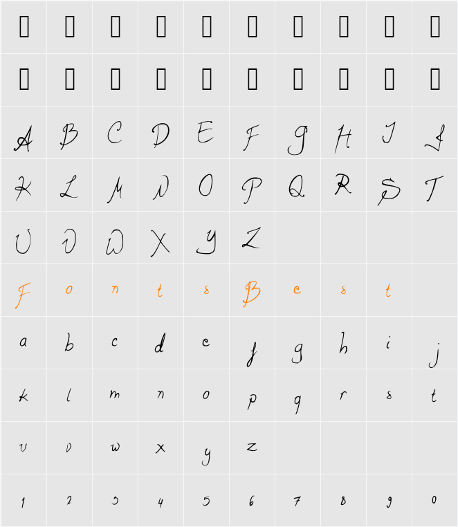 palnk3 Character Map