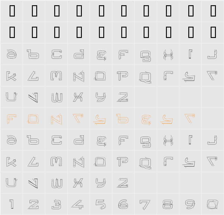 Tresor Eins Character Map