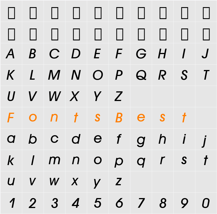 Decker Character Map