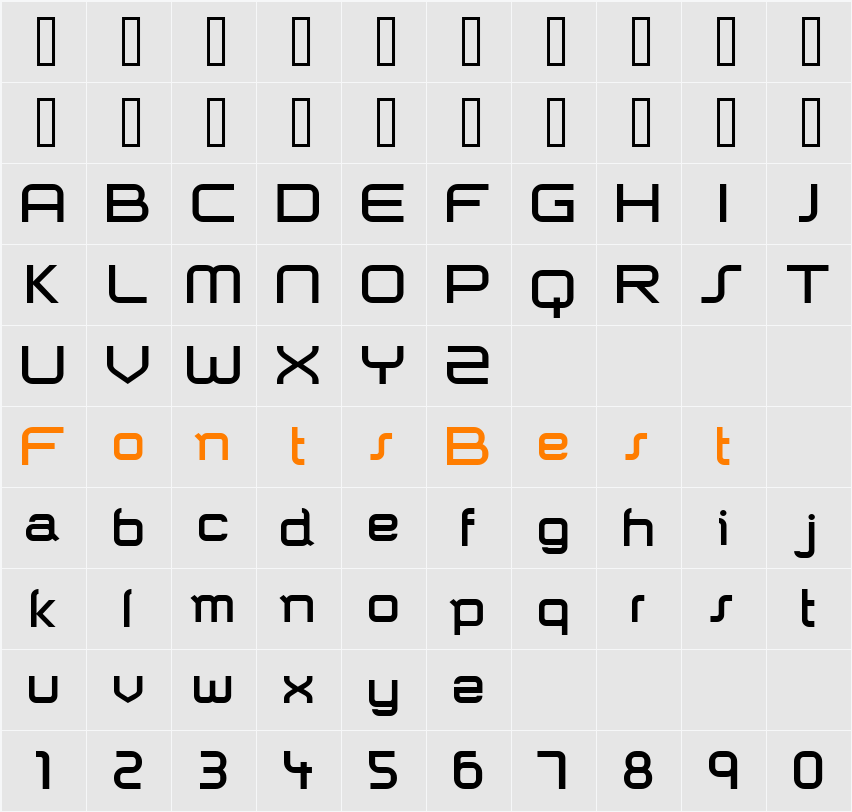 Shazbot Character Map