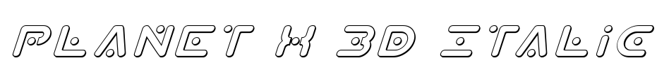 Planet X 3D Italic Font Image