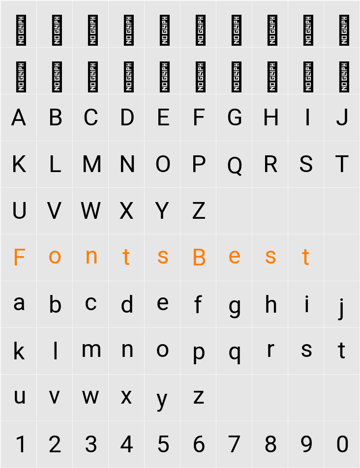 Heebo Character Map