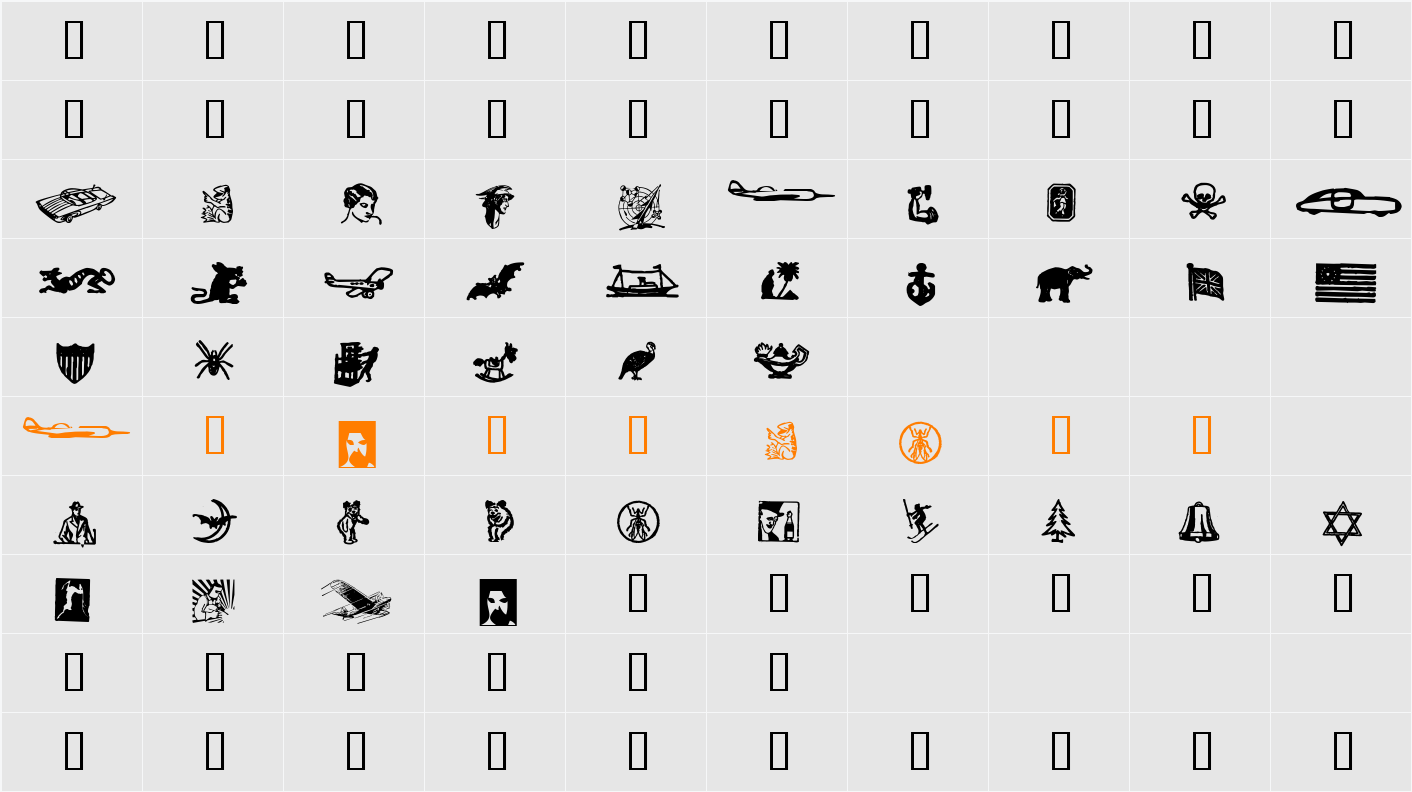 dingies Character Map