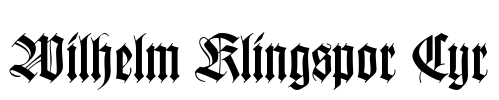 Wilhelm Klingspor Cyr Font Image