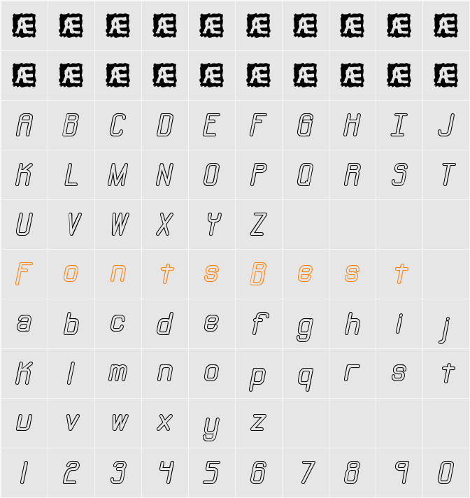Neural Outline BRK Character Map