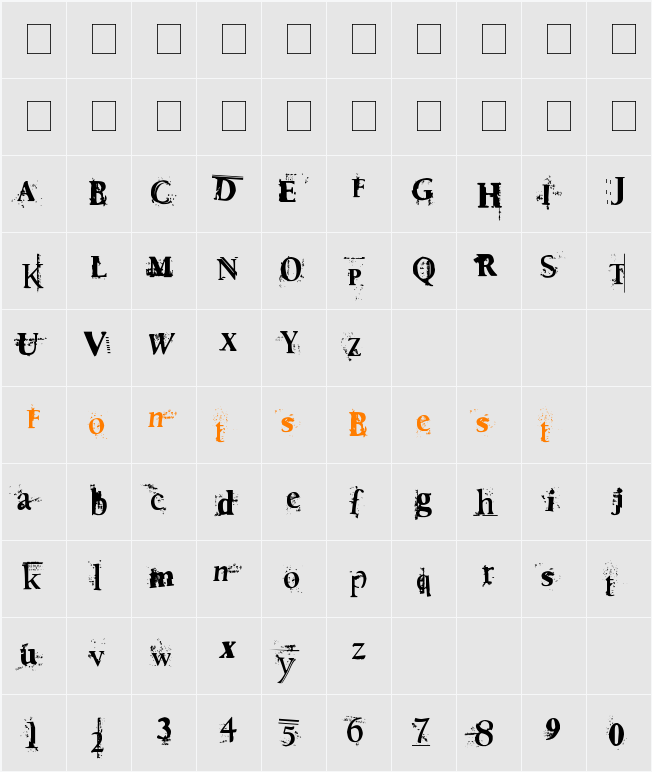 Death To Smudgey Character Map
