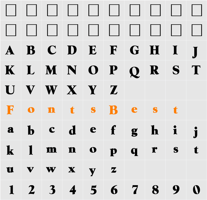 Goudx-ExtraBold Character Map