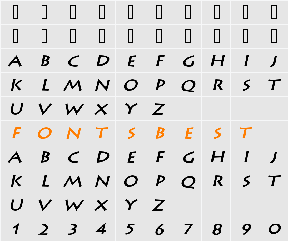 Liste Wide Character Map