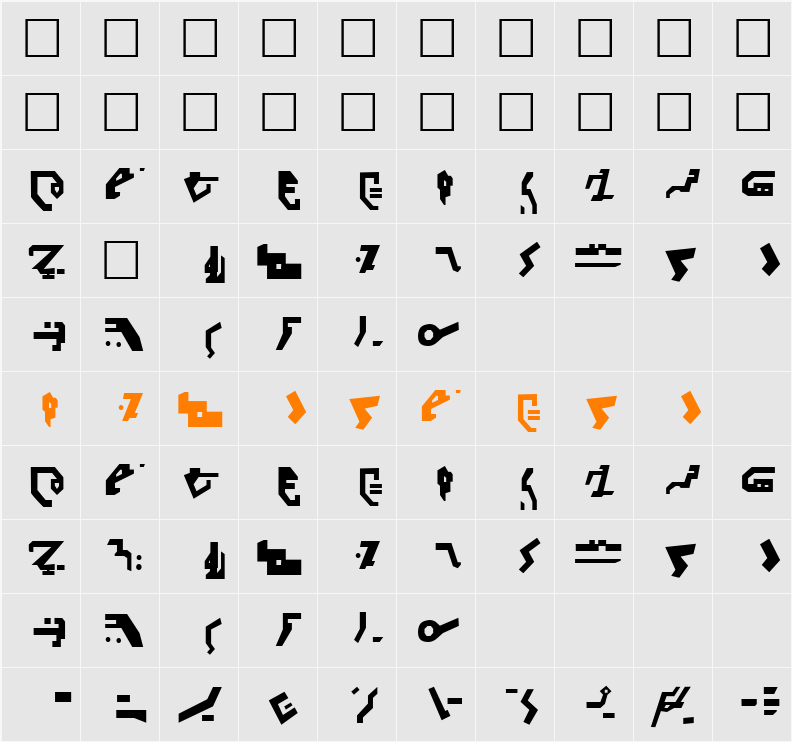 Decepticon Regular Character Map