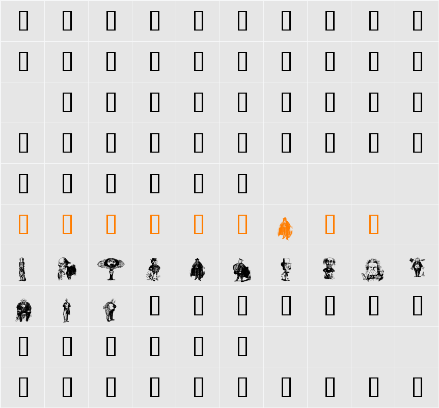 Unca Pale 2 Character Map