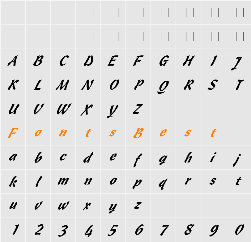 Wizzard Character Map