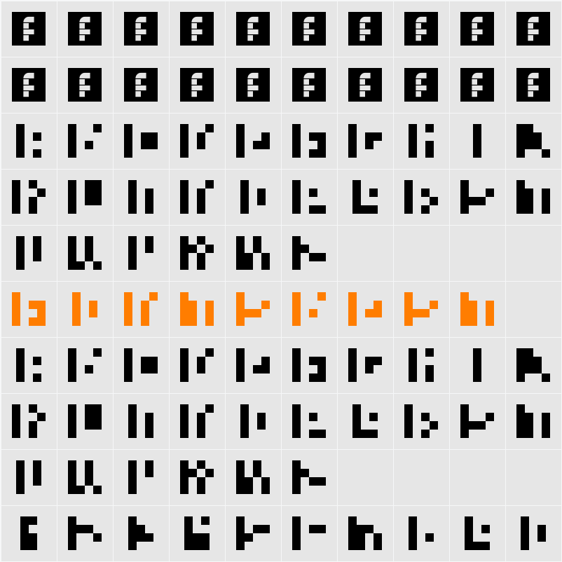 FIRE 1 Character Map