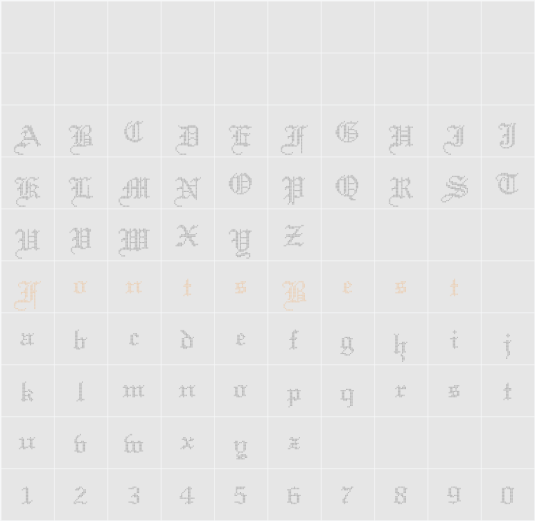 BreaLight Character Map